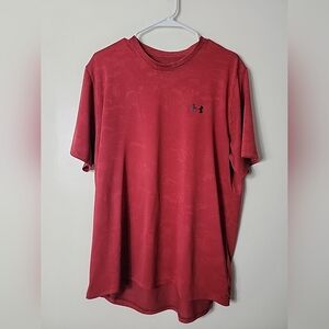Under Armour Loose Men's Red Short Sleeve Pullover Shirt, XL